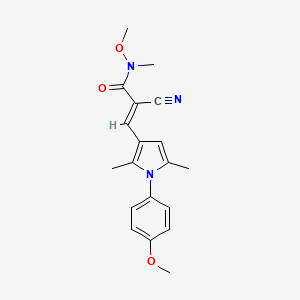 (E)-2-cyano-N-methoxy-3-[1-(4-methoxyphenyl)-2,5-dimethylpyrrol-3-yl]-N-methylprop-2-enamide