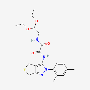 molecular formula C21H28N4O4S B2551028 N1-(2,2-diethoxyethyl)-N2-(2-(2,4-dimethylphenyl)-4,6-dihydro-2H-thieno[3,4-c]pyrazol-3-yl)oxalamide CAS No. 899993-85-2