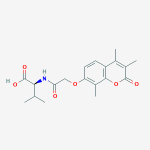 molecular formula C19H23NO6 B2551041 N-{[(3,4,8-trimethyl-2-oxo-2H-chromen-7-yl)oxy]acetyl}-L-valine CAS No. 956296-07-4