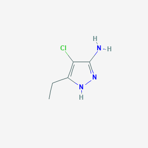 molecular formula C5H8ClN3 B2551073 4-Chloro-5-ethyl-1H-pyrazol-3-amine CAS No. 110580-33-1