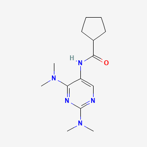 molecular formula C14H23N5O B2551083 N-[2,4-Bis(dimethylamino)pyrimidin-5-YL]cyclopentanecarboxamide CAS No. 1448054-85-0