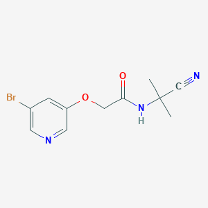 molecular formula C11H12BrN3O2 B2551101 2-[(5-bromopyridin-3-yl)oxy]-N-(1-cyano-1-methylethyl)acetamide CAS No. 1797320-35-4
