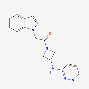 2-(1H-indol-1-yl)-1-(3-(pyridazin-3-ylamino)azetidin-1-yl)ethan-1-one