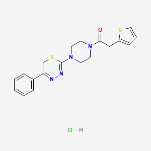 1-(4-(5-phenyl-6H-1,3,4-thiadiazin-2-yl)piperazin-1-yl)-2-(thiophen-2-yl)ethanone hydrochloride