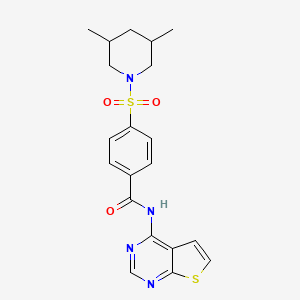 4-((3,5-dimethylpiperidin-1-yl)sulfonyl)-N-(thieno[2,3-d]pyrimidin-4-yl)benzamide