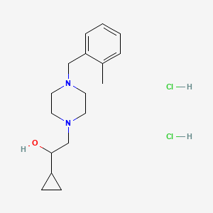 molecular formula C17H28Cl2N2O B2551137 1-Cyclopropyl-2-(4-(2-methylbenzyl)piperazin-1-yl)ethanol dihydrochloride CAS No. 1396782-23-2
