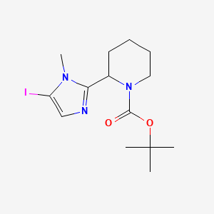 molecular formula C14H22IN3O2 B2551146 Tert-butyl 2-(5-iodo-1-methylimidazol-2-yl)piperidine-1-carboxylate CAS No. 2287341-13-1
