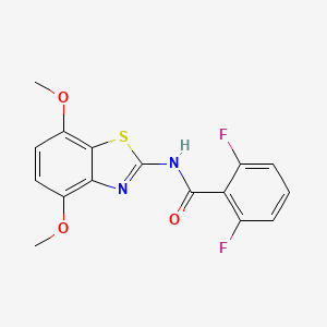 molecular formula C16H12F2N2O3S B2551154 N-(4,7-dimethoxy-1,3-benzothiazol-2-yl)-2,6-difluorobenzamide CAS No. 906783-73-1