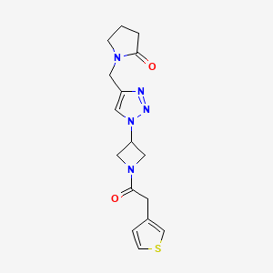 1-((1-(1-(2-(thiophen-3-yl)acetyl)azetidin-3-yl)-1H-1,2,3-triazol-4-yl)methyl)pyrrolidin-2-one
