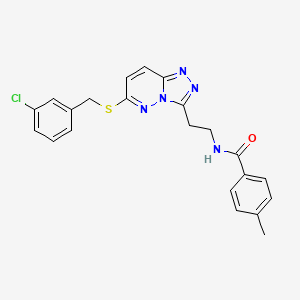 N-(2-(6-((3-chlorobenzyl)thio)-[1,2,4]triazolo[4,3-b]pyridazin-3-yl)ethyl)-4-methylbenzamide