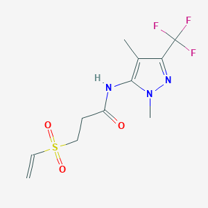 N-[2,4-Dimethyl-5-(trifluoromethyl)pyrazol-3-yl]-3-ethenylsulfonylpropanamide
