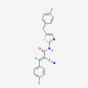 (2E)-2-cyano-3-(4-fluorophenyl)-N-[5-(4-methylbenzyl)-1,3-thiazol-2-yl]prop-2-enamide