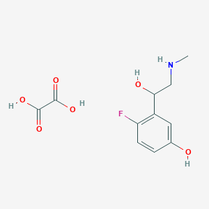 molecular formula C11H14FNO6 B025512 4-Fluoro-3-(1-hydroxy-2-methylamino-ethyl)phenol; oxalic acid CAS No. 109672-75-5