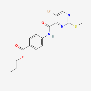 molecular formula C17H18BrN3O3S B2551201 Butyl 4-({[5-bromo-2-(methylsulfanyl)pyrimidin-4-yl]carbonyl}amino)benzoate CAS No. 872869-01-7