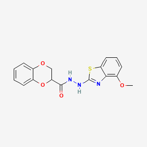 molecular formula C17H15N3O4S B2551249 N'-(4-methoxybenzo[d]thiazol-2-yl)-2,3-dihydrobenzo[b][1,4]dioxine-2-carbohydrazide CAS No. 851978-50-2
