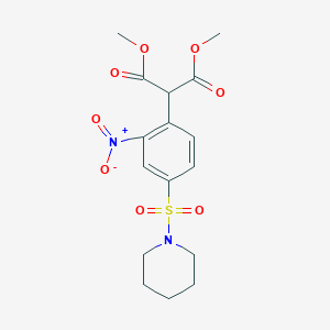 molecular formula C16H20N2O8S B2551253 Dimethyl 2-[2-nitro-4-(piperidinosulfonyl)phenyl]-malonate CAS No. 860785-48-4