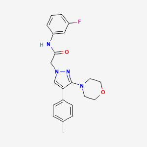 molecular formula C22H23FN4O2 B2551269 N-(3-fluorophenyl)-2-(3-morpholino-4-(p-tolyl)-1H-pyrazol-1-yl)acetamide CAS No. 1286699-27-1