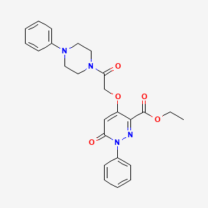 Ethyl 6-oxo-4-(2-oxo-2-(4-phenylpiperazin-1-yl)ethoxy)-1-phenyl-1,6-dihydropyridazine-3-carboxylate