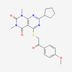 7-cyclopentyl-5-((2-(4-methoxyphenyl)-2-oxoethyl)thio)-1,3-dimethylpyrimido[4,5-d]pyrimidine-2,4(1H,3H)-dione