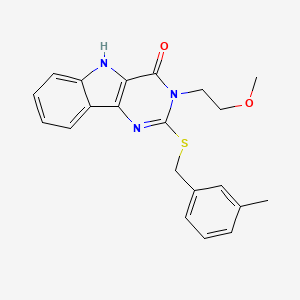 3-(2-methoxyethyl)-2-[(3-methylphenyl)methylsulfanyl]-5H-pyrimido[5,4-b]indol-4-one
