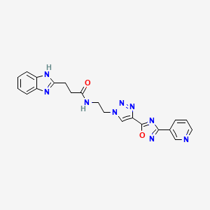 3-(1H-benzo[d]imidazol-2-yl)-N-(2-(4-(3-(pyridin-3-yl)-1,2,4-oxadiazol-5-yl)-1H-1,2,3-triazol-1-yl)ethyl)propanamide
