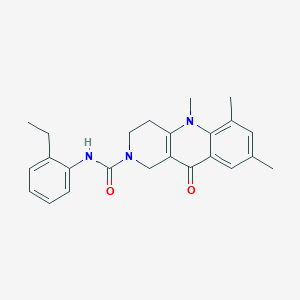 N-(2-ethylphenyl)-5,6,8-trimethyl-10-oxo-1H,2H,3H,4H,5H,10H-benzo[b]1,6-naphthyridine-2-carboxamide