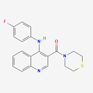 (4-((4-Fluorophenyl)amino)quinolin-3-yl)(thiomorpholino)methanone