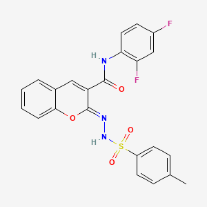 (Z)-N-(2,4-difluorophenyl)-2-(2-tosylhydrazono)-2H-chromene-3-carboxamide