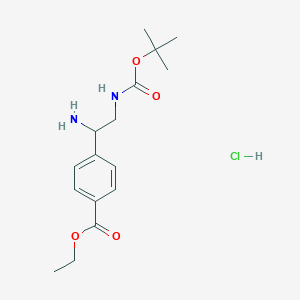 Ethyl 4-[1-amino-2-[(2-methylpropan-2-yl)oxycarbonylamino]ethyl]benzoate;hydrochloride