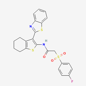 N-(3-(benzo[d]thiazol-2-yl)-4,5,6,7-tetrahydrobenzo[b]thiophen-2-yl)-2-((4-fluorophenyl)sulfonyl)acetamide