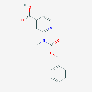 molecular formula C15H14N2O4 B2551364 2-[Methyl(phenylmethoxycarbonyl)amino]pyridine-4-carboxylic acid CAS No. 2248395-36-8