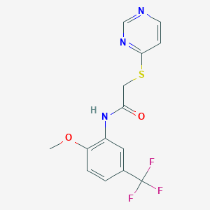 N-(2-methoxy-5-(trifluoromethyl)phenyl)-2-(pyrimidin-4-ylthio)acetamide