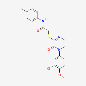 2-[4-(3-chloro-4-methoxyphenyl)-3-oxopyrazin-2-yl]sulfanyl-N-(4-methylphenyl)acetamide