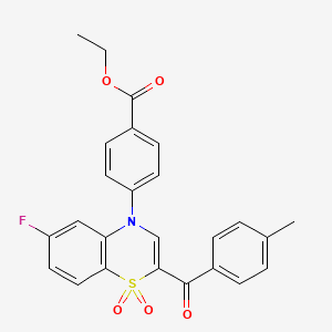 ethyl 4-[6-fluoro-2-(4-methylbenzoyl)-1,1-dioxido-4H-1,4-benzothiazin-4-yl]benzoate