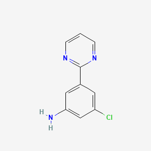 molecular formula C10H8ClN3 B2551380 3-chloro-5-(pyrimidin-2-yl)aniline CAS No. 1822659-72-2