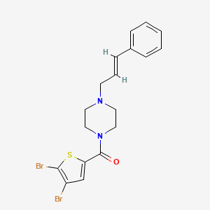 (4,5-dibromo-2-thienyl){4-[(E)-3-phenyl-2-propenyl]piperazino}methanone