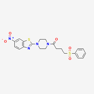 1-(4-(6-Nitrobenzo[d]thiazol-2-yl)piperazin-1-yl)-4-(phenylsulfonyl)butan-1-one