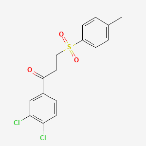 molecular formula C16H14Cl2O3S B2551392 1-(3,4-Dichlorophenyl)-3-[(4-methylphenyl)sulfonyl]-1-propanone CAS No. 868256-43-3