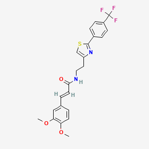 (E)-3-(3,4-dimethoxyphenyl)-N-(2-(2-(4-(trifluoromethyl)phenyl)thiazol-4-yl)ethyl)acrylamide