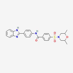 N-(4-(1H-benzo[d]imidazol-2-yl)phenyl)-4-((2,6-dimethylmorpholino)sulfonyl)benzamide