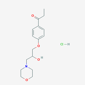 molecular formula C16H24ClNO4 B2551398 1-(4-(2-Hydroxy-3-morpholinopropoxy)phenyl)propan-1-one hydrochloride CAS No. 1216660-95-5
