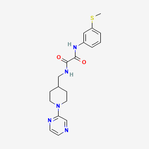 molecular formula C19H23N5O2S B2551402 N1-(3-(methylthio)phenyl)-N2-((1-(pyrazin-2-yl)piperidin-4-yl)methyl)oxalamide CAS No. 1396808-23-3