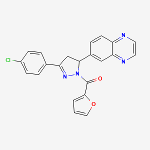 (3-(4-chlorophenyl)-5-(quinoxalin-6-yl)-4,5-dihydro-1H-pyrazol-1-yl)(furan-2-yl)methanone