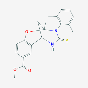 methyl 3-(2,6-dimethylphenyl)-2-methyl-4-thioxo-3,4,5,6-tetrahydro-2H-2,6-methano-1,3,5-benzoxadiazocine-8-carboxylate