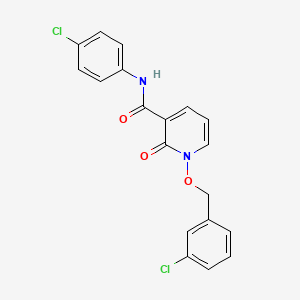 molecular formula C19H14Cl2N2O3 B2551419 N-(4-chlorophenyl)-1-[(3-chlorophenyl)methoxy]-2-oxo-1,2-dihydropyridine-3-carboxamide CAS No. 847464-73-7