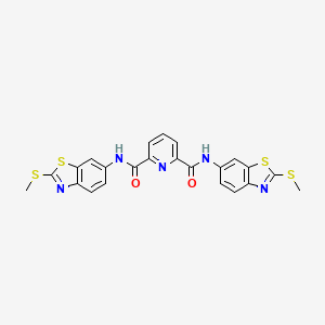 molecular formula C23H17N5O2S4 B2551446 N2,N6-bis(2-(methylthio)benzo[d]thiazol-6-yl)pyridine-2,6-dicarboxamide CAS No. 392325-14-3