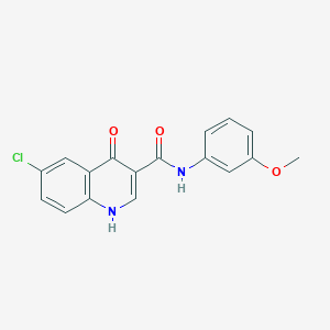 B2551447 6-chloro-4-hydroxy-N-(3-methoxyphenyl)quinoline-3-carboxamide CAS No. 955314-52-0