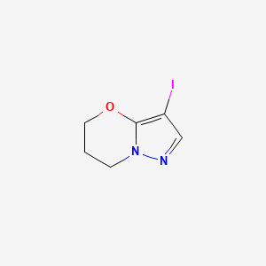 molecular formula C6H7IN2O B2551450 3-Iodo-6,7-dihydro-5H-pyrazolo[5,1-B][1,3]oxazine CAS No. 1383675-85-1