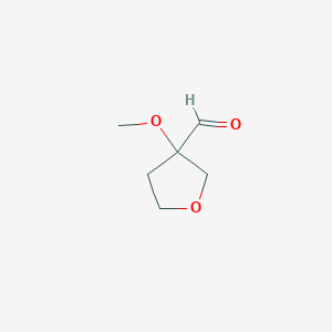 molecular formula C6H10O3 B2551451 3-Methoxyoxolane-3-carbaldehyde CAS No. 1784292-25-6