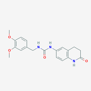 molecular formula C19H21N3O4 B2551457 1-(3,4-Dimethoxybenzyl)-3-(2-oxo-1,2,3,4-tetrahydroquinolin-6-yl)urea CAS No. 1170365-61-3